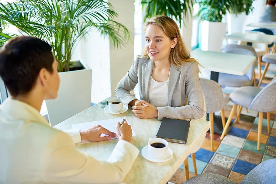 Woman at interview