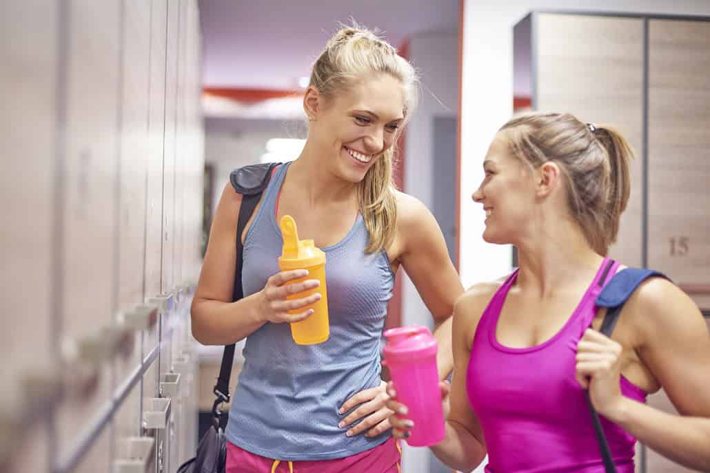 Two girls in the locker room