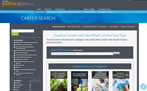 Screenshot of MEFA Pathway's Career Search Function