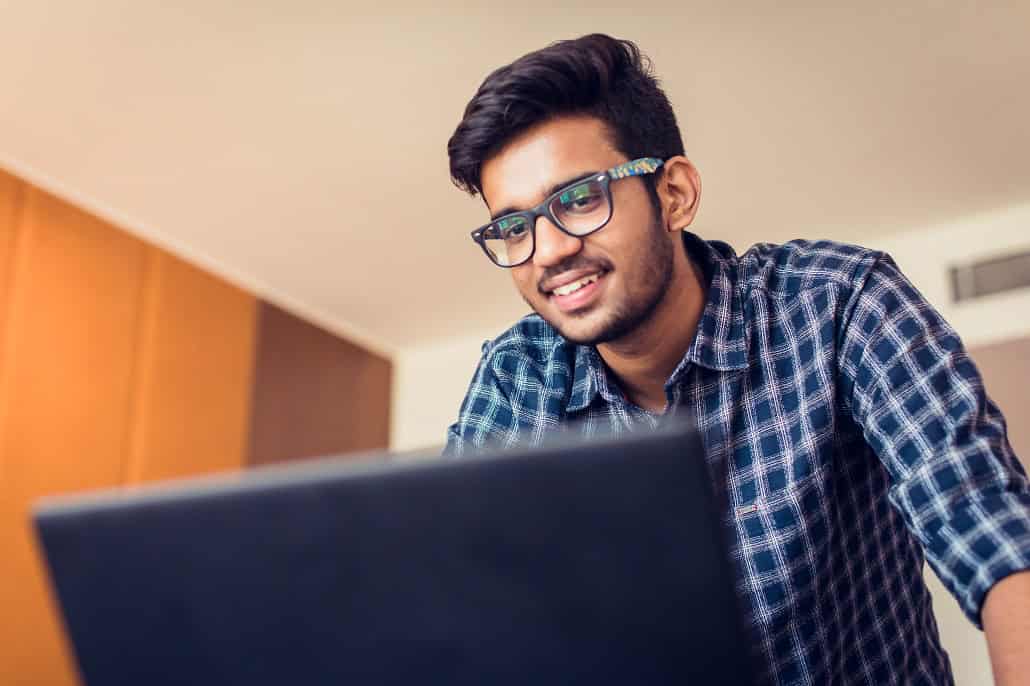 Man using laptop