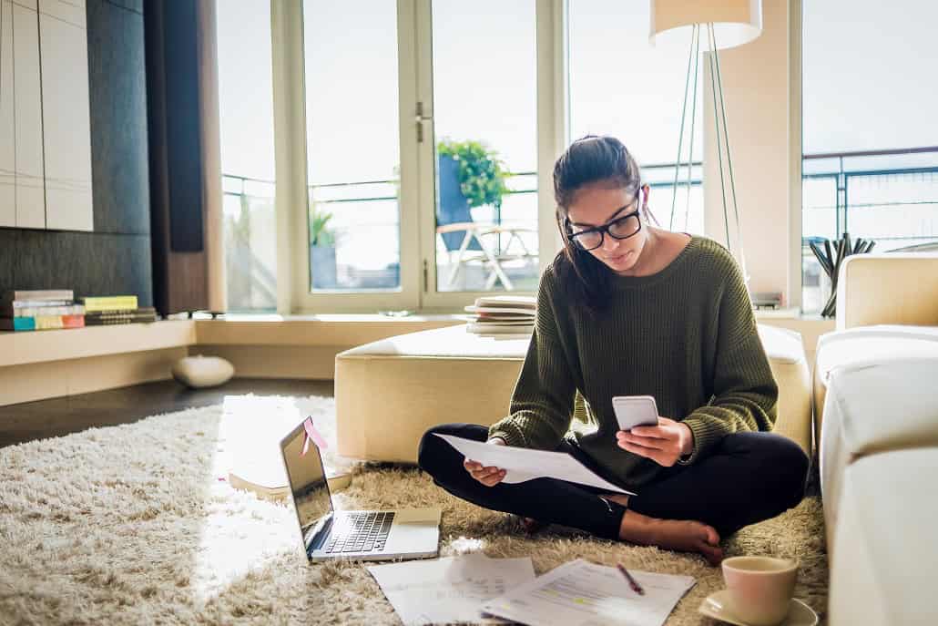 Woman using laptop