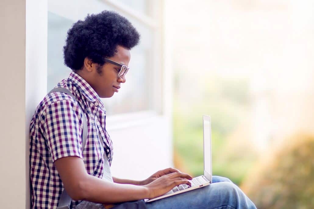 Man using laptop