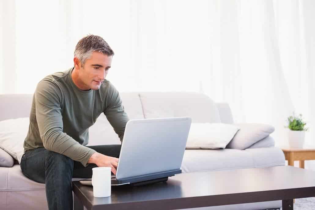 Man using laptop