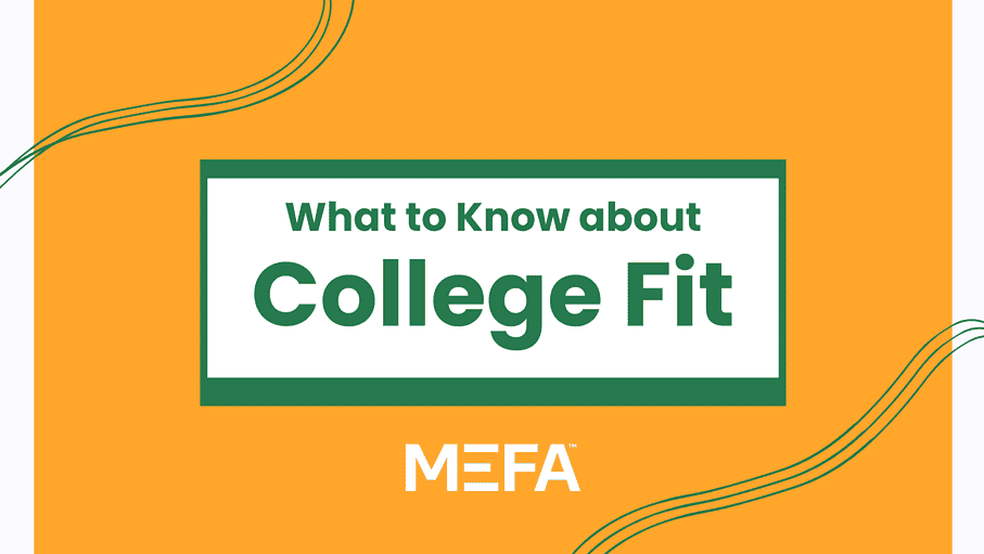 Text that reads, "What to Know about College Fit"