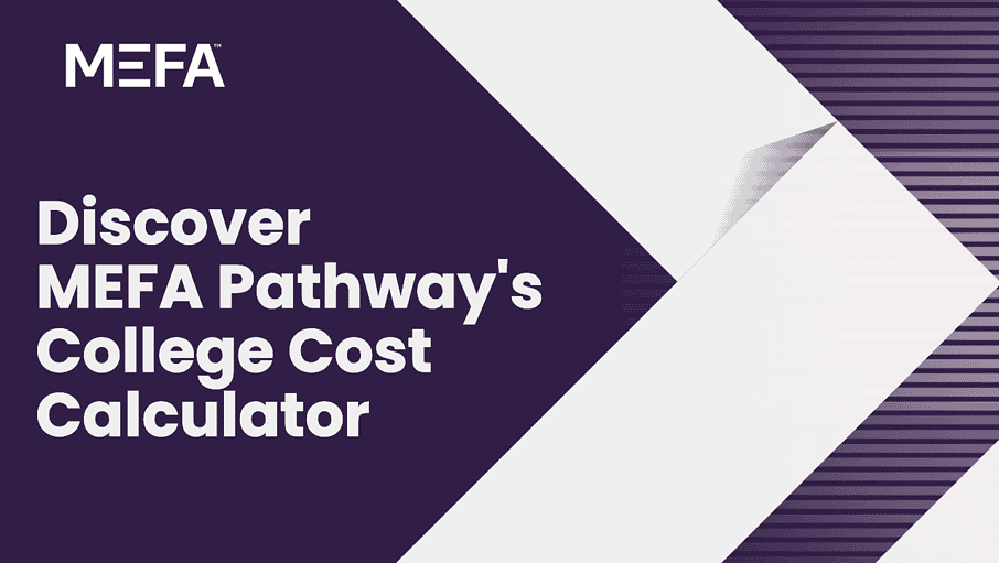 Cover with title reading "Discover MEFA Pathway's College Cost Calculator"