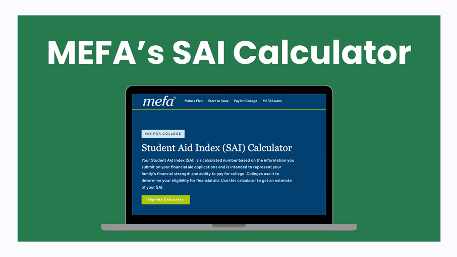 Cover with title reading "MEFA’s SAI Calculator"