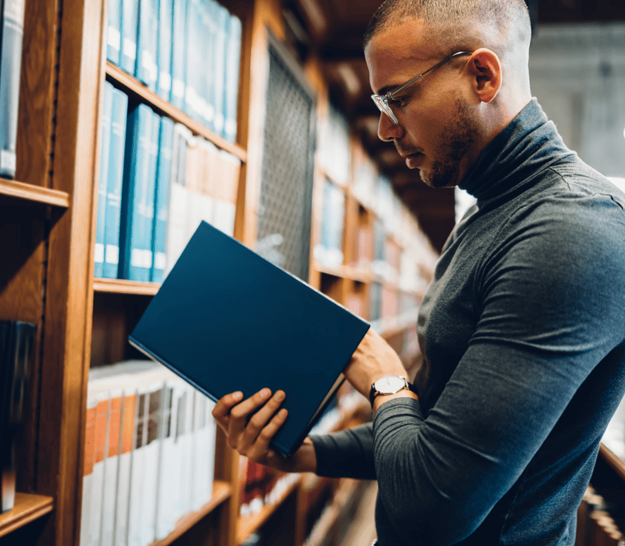 Man reading a book