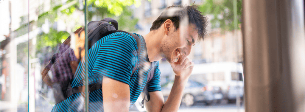 Student talking on phone