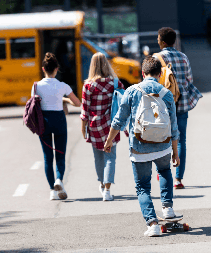 Kids going to school