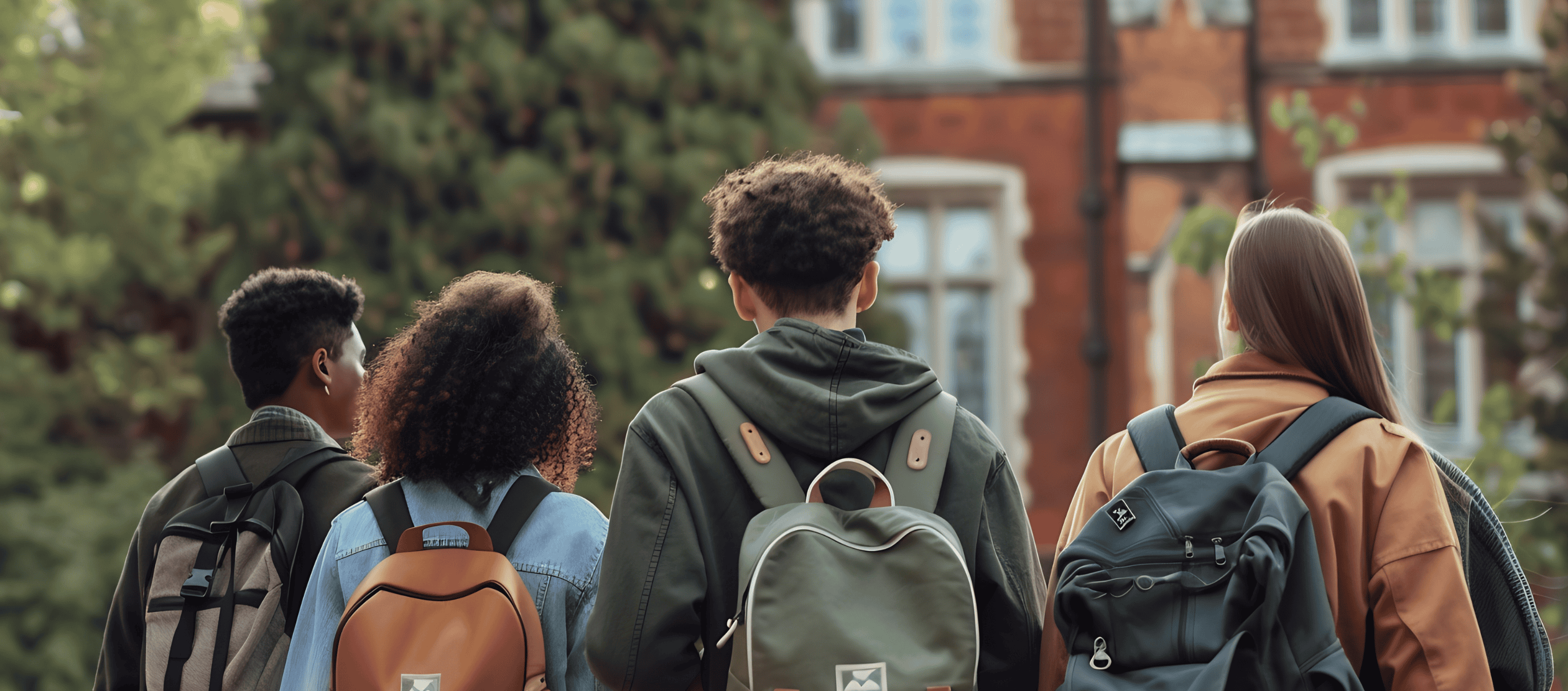 Students with backpacks