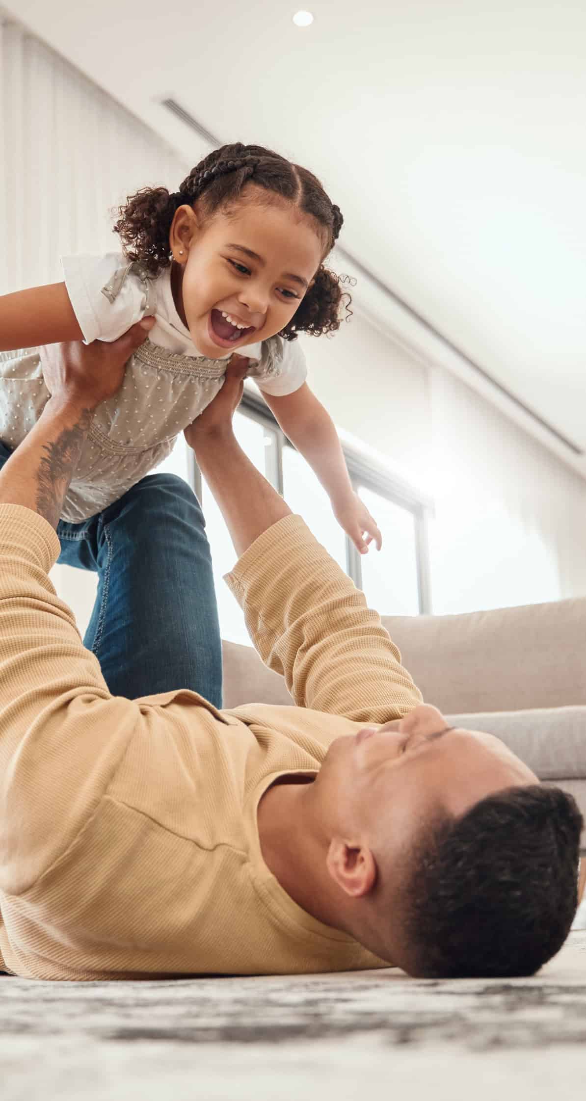 Parent holding child